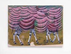 MP 2019 Ohne Titel Gouache auf Packpapier auf Leinwand 70x95