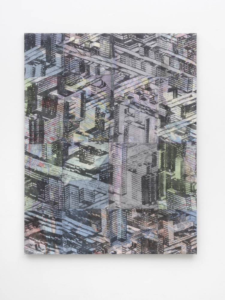 StSu 2017 city pattern Laserprint auf Leinen 90x70